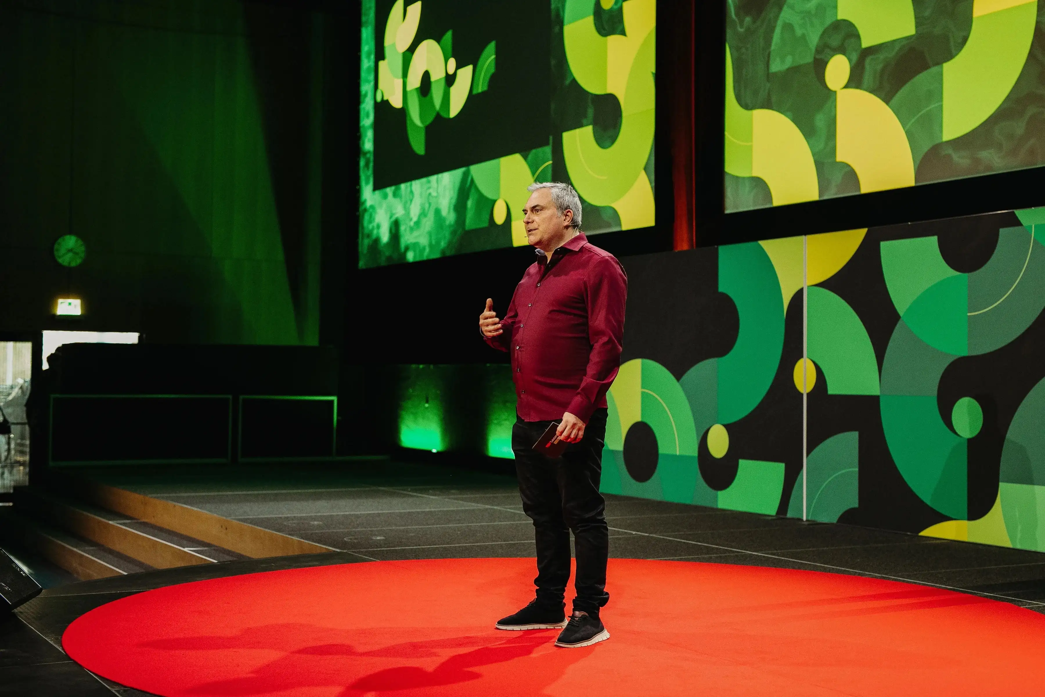 TEDxLausanne stage with coached speaker